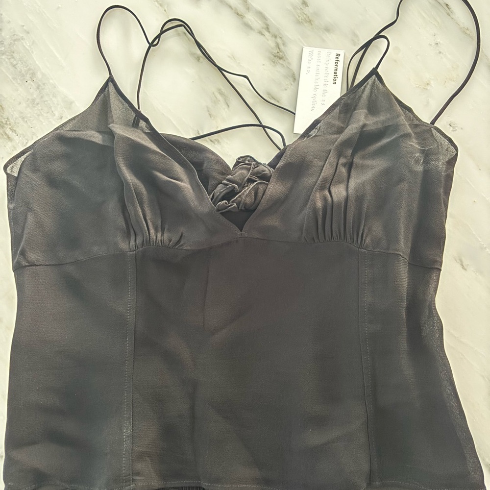 NWT Reformation Black Camisole Top tank 12
